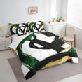 thumbnail image 3 of Erosebridal Abstract Ombre Bedding Sets Twin Size, Green Gold Comforter Sets with Sheets, Chic Minimalism Reversible Bedding Twin Size, Microfiber Room Decorative, 7-Piece, 3 of 7
