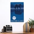 thumbnail image 2 of Silver Lake, California, Black Bear and Moon (12x18 Aluminum Art, Indoor Outdoor Metal Sign Decor), 2 of 5
