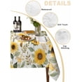 thumbnail image 2 of Sunflower Table Cloth, Farmhouse Spring Summer Botanical Waterproof Tablecloth for Square Tables, Reusable Washable Fabric Table Cover for Restaurant Kitchen Dining Tables 54"x54", 2 of 6