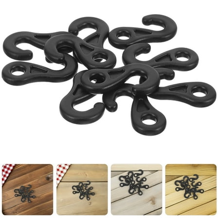 DINHEAROM Tent Hooks Plastic 15Pcs 1.6x0.8x0.1in