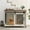 Washed white cabinet + dark top plate Wheel type, variant on Ataucjin 37" Dog Crate Furniture with Sliding Barn Door,Dog Kennel Indoor with Flip Top,Wheels and Removable Divider,Wooden Dog Cage Furniture for Medium Dogs,Large Corner Dog Crate Table Dog Crate