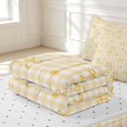 thumbnail image 6 of Manfei Vintage Grid Zipper Twin Comforter Sets with Fitted Sheet and 2 Pillowcases,Modern Check Zipper Bedding Set,Black White Pink,Reversible,4pcs, 6 of 8