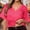 Hot Pink, variant on SXCXLSA Women's V Neck Mesh Top Short Sleeve T-Shirt Rave Party Clubwear Athletic Activewear Gym Yoga Workout Tee Shirt Sheer Summer Breathable Fashion Mesh Blouse For Ladies