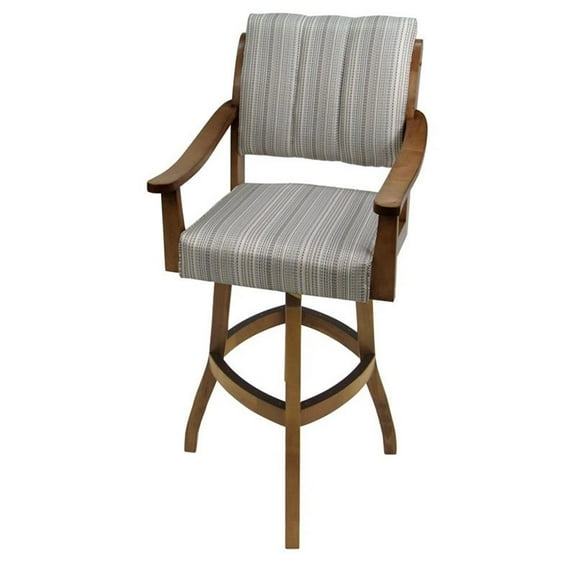 Tobias Designs Casa 34" Swivel Wood Extra Tall Bar Stool in Natural Fun/ Brown