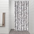 thumbnail image 3 of Small Stall Narrow Shower Curtain 36"W x 72"L – Tropical Bohemian Leaves, Mid-Century Abstract Boho Botanical Bathroom Decor, Vintage Floral Palm Leaf Pattern, Rustic Tribal Folk Style, 3 of 5
