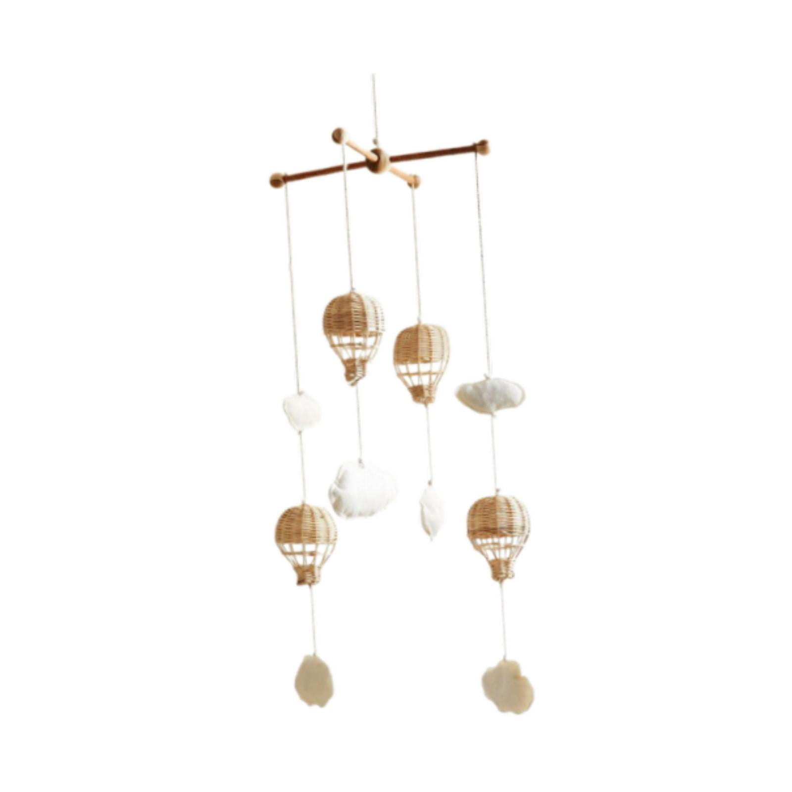 Dualoai Mobile for Crib Decorating Hanging Play Rattan Hot Air Balloon Pendant for