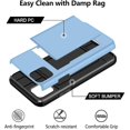 thumbnail image 4 of Wallet Case for iPhone 11 Case with Card Holder Protective Case Dual Layer Shockproof Hard PC Soft Hybrid Rubber Anti Scratch Case for iPhone 11 6.1 inch (Light Blue), 4 of 15