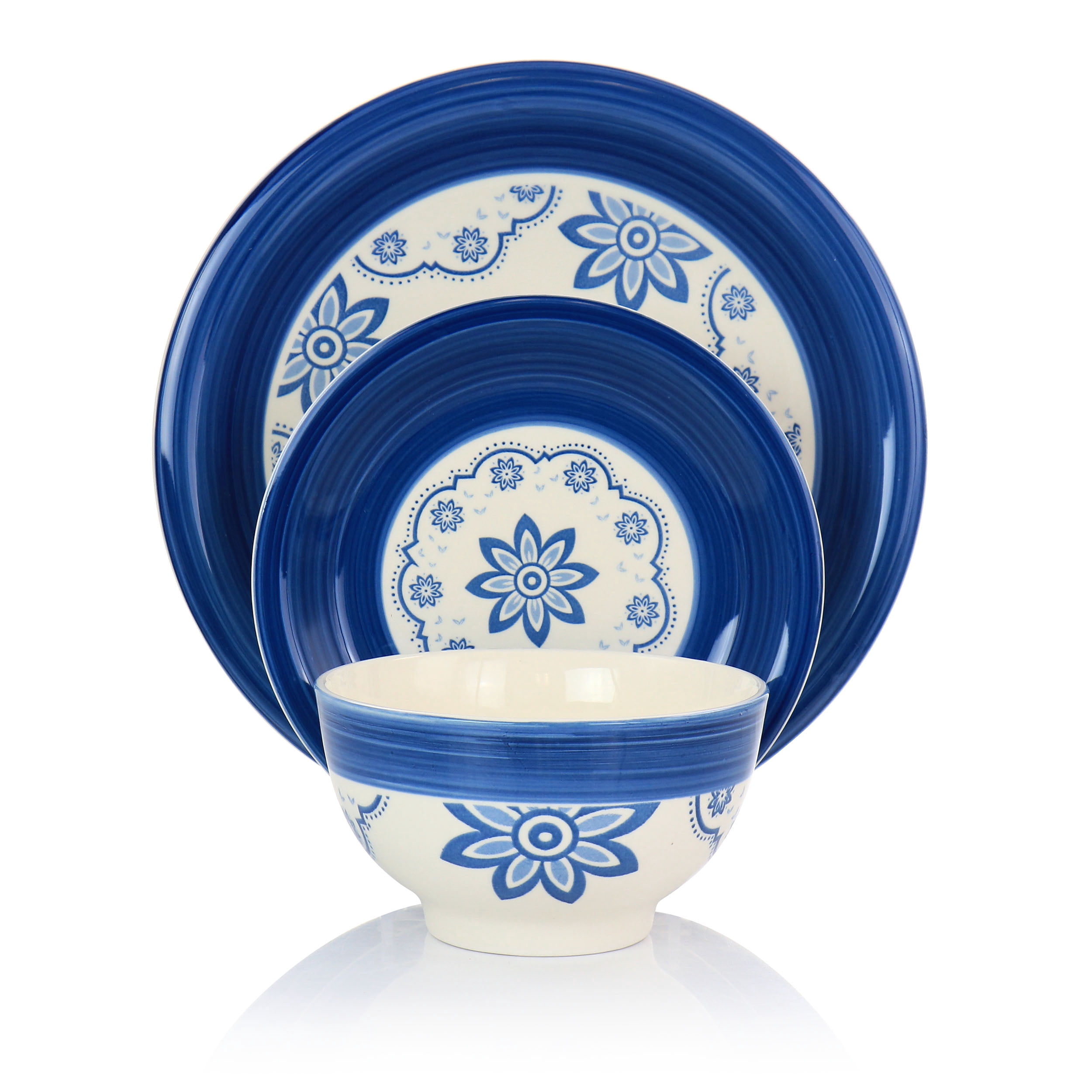 Gibson Home 12 Piece Sundial Ceramic Dinnerware Set