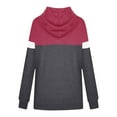 thumbnail image 5 of IROINNID Women's Long Sleeve Hoodie Mid-Length Color Block Casual Patchwork Sweatshirts Drawstring Tops Pullover, Dark Gray, 5 of 5