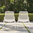 thumbnail image 3 of Tcbosik 2 Pack Indoor/Outdoor Stack Chairs, Metal Armless Chair for Patio, Garden, Backyard, Matte White, 3 of 10