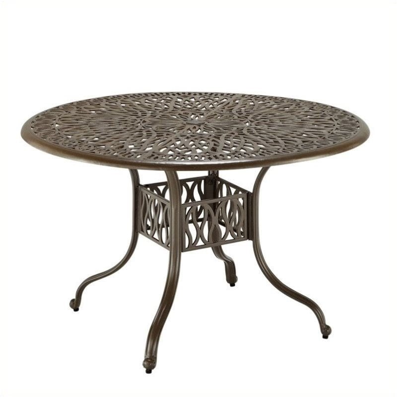 Hawthorne Collections 42 Round Patio Dining Table In Taupe Com Round Patio Dining Table In Taupe, 42 Patio Table
