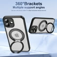 thumbnail image 5 of for iPhone 16 Plus Case with Stand, Compatible with MagSafe, Translucent Back, Magnetic Ring Holder & Protective Bumpers, Non-Yellowing Case with Camera Control Capture Button - Black, 5 of 10