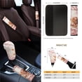 thumbnail image 4 of Renewold 14 PCS Car Seat Covers Set for Men, Auto Seat Protector with Steering Wheel Seat Belt Cover Garbage Bag Armrest Handbrake Rear View Mirror Protector Coasters, Highland Cow Pink Floral, 4 of 7