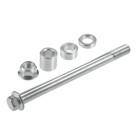 Unique Bargains 1 Set Front Rear Axle with Bushing and Screw Bolt M12 160mm Dirt Bike Scooter ATV Wheel Axle Silver Tone