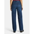 thumbnail image 3 of Time and Tru Women's High Rise Straight Jeans with Carpenter Details, 30" Inseam, Sizes 0-20, 3 of 5