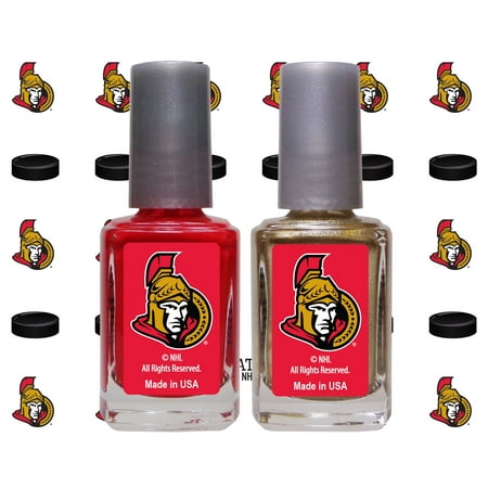 Ottawa Senators 2-Pack Nail Polish with Nail Decal - No Size