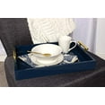 thumbnail image 3 of Kate and Laurel Lipton Decorative Tray with Polished Metal Handles, Navy Blue and Gold, 3 of 5