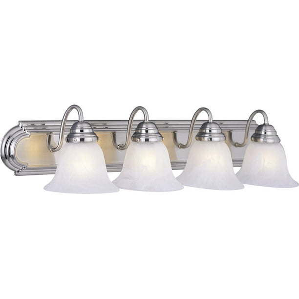 Bathroom Vanity 4 Light Bulb Fixture With Satin Nickel Finish Aluminum