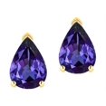 thumbnail image 2 of Star K � 8x6mm Pear Shape Genuine Iolite Classic Solitaire Drop Earring Studs, 2 of 9