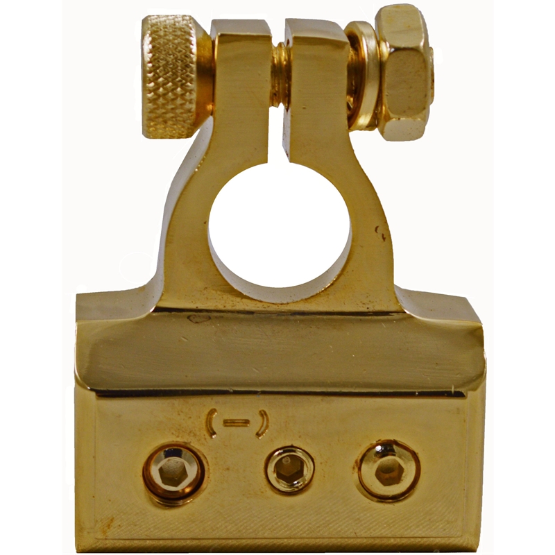 Universal High Quality Heavy Duty 4/8 Gauge Input Negative Gold Battery Terminal