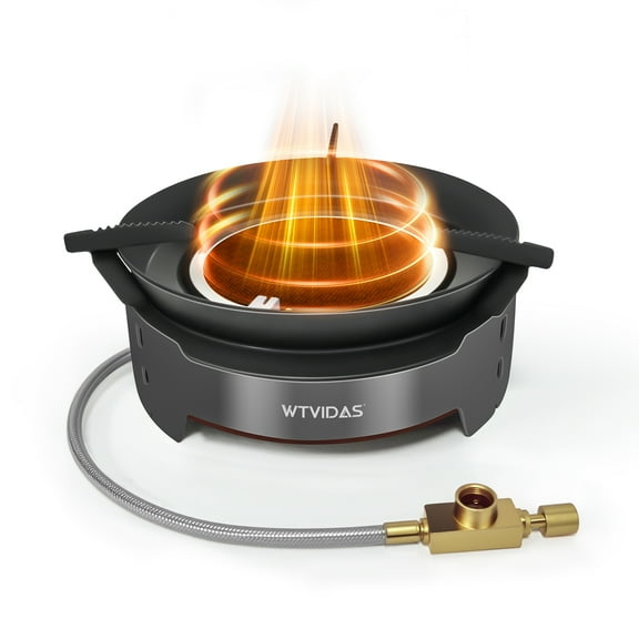 Wind-Resistance Portable Butane Camping Stove with Case，No Flame Adjustable Infrared Gas Stove for Outdoor Cooking, Camping BBQ Hiking