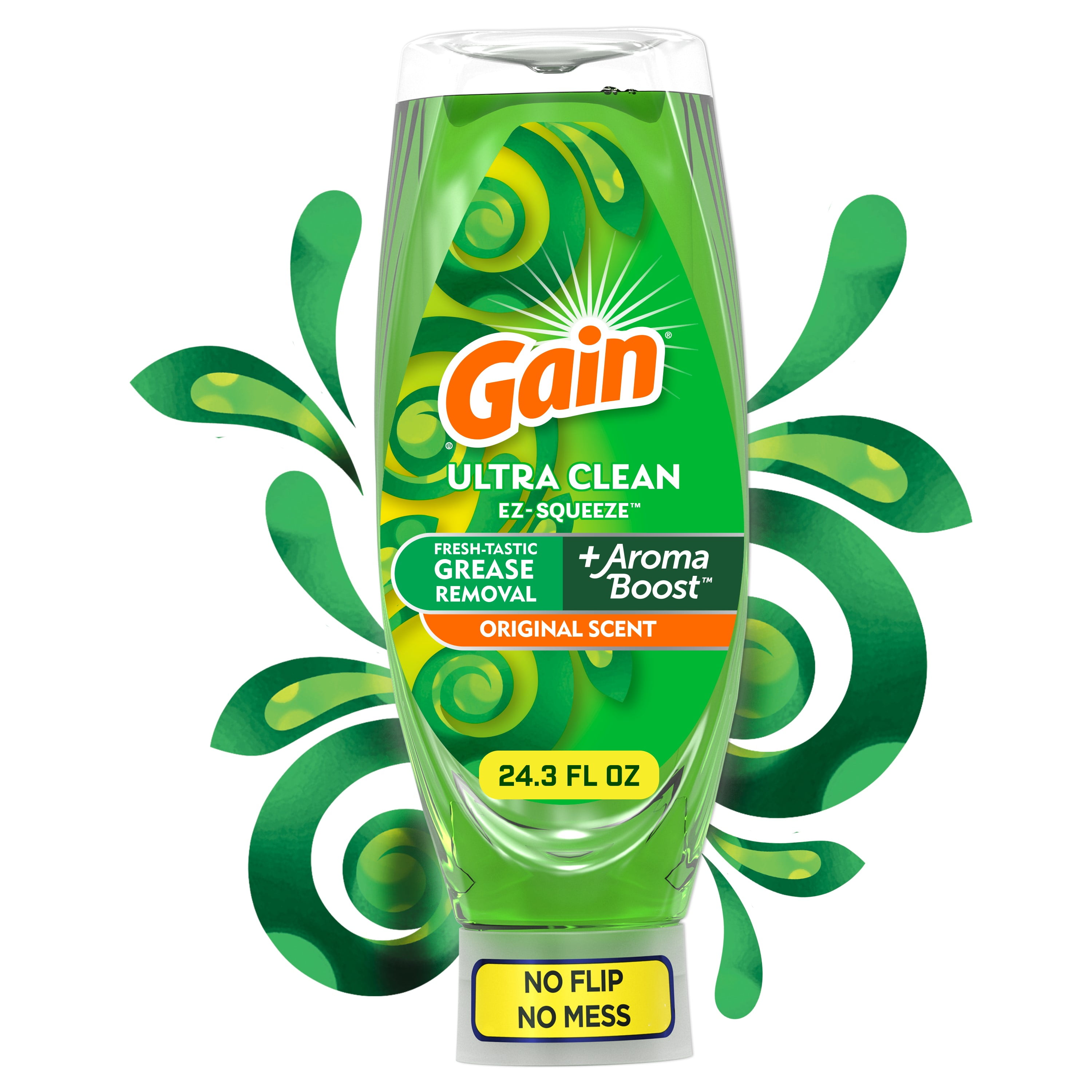 Gain EZ-Squeeze Dishwashing Liquid Dish Soap, Original Scent, 24.3 fl oz