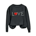 thumbnail image 3 of Yteetum Valentine's Day Sweatshirts for Women Oversized Crewneck Valentines Heart Graphic Print Sweatshirt Womens Casual Plus Size Round Neck Loose Comfy Sweatshirt Fall Spring Clothes Valentine Gift, 3 of 5