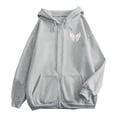 thumbnail image 7 of Puliio Womens Full Zip Up Hoodie Oversized Vintage Graphic Print Warm Fall Sweatshirt With Side Pockets, 7 of 7