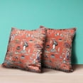 thumbnail image 4 of Wu Zetian Throw Pillow with Removable Cover in Orange Gray Blue 16x16, 4 of 5