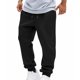 thumbnail image 4 of Pantalones largos para hombre, informales, a la moda, transpirables, con cordón elástico en la cintura y bolsillos, con elástico en los pies, de rayón., 4 of 9