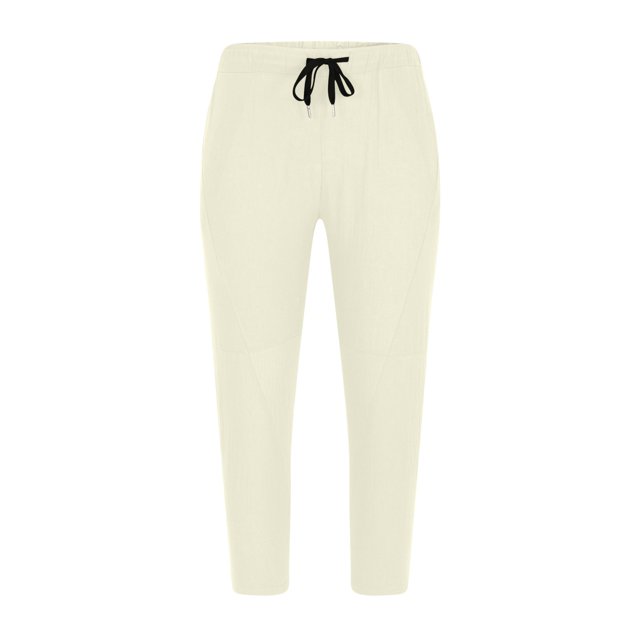 Mens Work Pants Casual Cropped Pants Solid Color And Linen Drawstring Hip-hop Lantern Leggings Long Pants Regular Straight Pant for Men