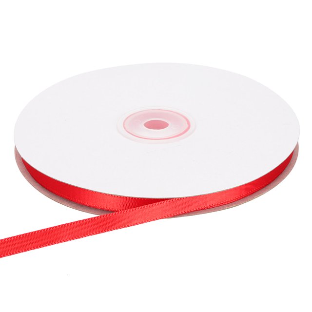 Rollo de cinta de satén Uxcell, 1.5 pulgadas de ancho para envoltura de regalos y proyectos de manualidades en rojo