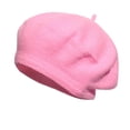 thumbnail image 4 of XIAOCHA Smooth Knit Beret Cap for Womens Solid Slim Fit Urban Roam Beret Hats,Pink, 4 of 4