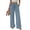 Blue -AJ10, variant on Wide Leg Pants for Women Flowy Palazzo Drawstring Elastic Waist Trousers with Pockets Summer Beach Vacation Light Brown 3XL