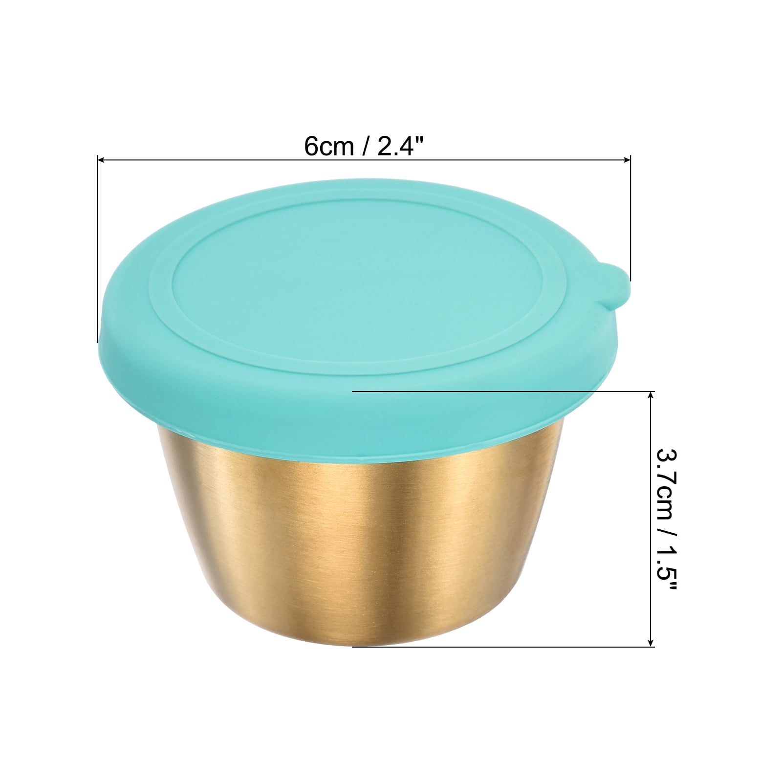 Unique Bargains Salad Container Stainless Steel Condiment 2 Pcs