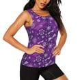thumbnail image 2 of Balery Purple Snowflakes Camiseta sin mangas estampada ligera para mujer, tops de entrenamiento sin mangas, camisetas de yoga transpirables de secado rápido.-Large, 2 of 7