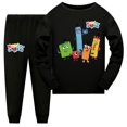 thumbnail image 1 of Ropa de bloques de números a la moda, ropa de casa para niñas pequeñas, pijamas para niños pequeños, pijamas para adolescentes y niños, Pijama de Navidad para niños, 1 of 4