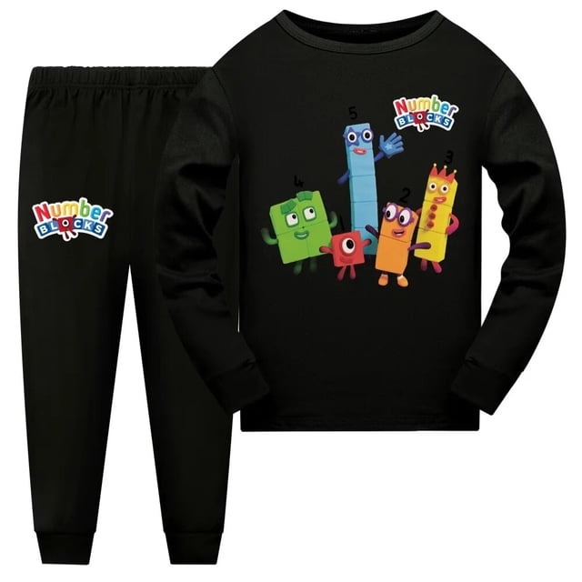 Ropa de bloques de números a la moda, ropa de casa para niñas pequeñas, pijamas para niños pequeños, pijamas para adolescentes y niños, Pijama de Navidad para niños