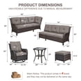 thumbnail image 5 of Bellefurn Outdoor Wicker Patio Furniture Set with Swivel Rocking Chairs,Outdoor Wicker Sectional Sofa Set L-Shaped Sectional Sofa with Ottomans,Rattan Conversation Set for Backyard Porch Garden, 5 of 11