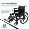 thumbnail image 5 of Dynarex DynaRide Series 4 X-Lite Wheelchair with Elevated Leg Rest, Black Nylon Upholstery, Weight Capacity of 300 Pounds, Black Frame, 1 DynaRide Series 4 X-Lite Wheelchair with Elevated Leg Rest, 5 of 7