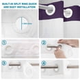 thumbnail image 3 of No Hook Shower Curtain with Built-in Rings - Purple Grey Gradient Washable Waterproof Fabric Bathroom Curtains for Hotel,Rentals, 72 X 72 Inch Long , Abstract Watercolors, 3 of 9
