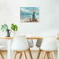 thumbnail image 4 of Beach Picture Canvas Wall Art Decor Starfish Seashell and White Lily in Jar on Seaside Print Wall Art with Framed Ready to Hang for Living Room Bedroom Office Wall Decor Home Decoration,16x12inch, 4 of 5