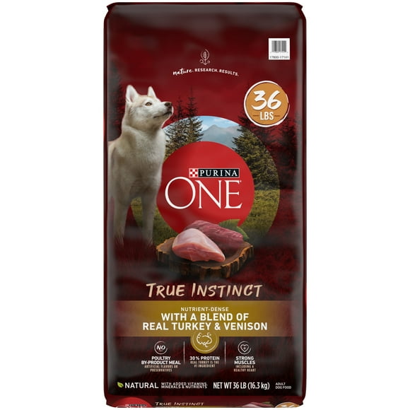 Purina ONE True Instinct Natural Dog Food, Turkey and Venison Dog Food, 36 lb. Bag