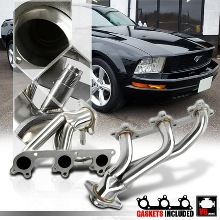 Stainless Steel Shorty Exhaust Header Manifold for 05-10 Ford Mustang 4.0 245 V6 06 07 08