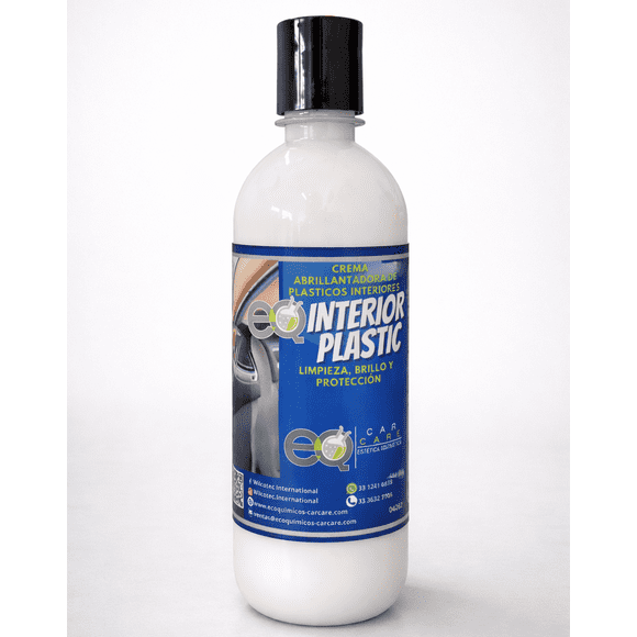 EQ Interior Plastic Abrillantador de Plásticos Interiores 500ml | Limpia, Protege y Restaura Tablero y Molduras