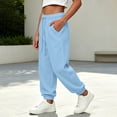 thumbnail image 5 of Wilark Girls Sweatpants with Pockets Fashion Drawstring Elastic Waist Casual Running Baggy Joggers for Kids Blue 14, 5 of 9