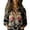 Black, variant on Women's Printed Cotton Button Down Shirt, Fashion Long Sleeve Blouse with Wrinkle Resistant Comfort, Casual Fall Top for Halloween, Vacation and Travel Outfits Khaki XL