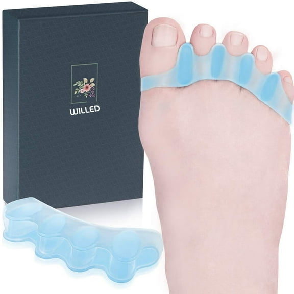 WILLED Toe Separator Toe Spacers for Feet, Premium Bunion Corrector for Women & Men, Hammer Toe Straightener, Comfortable and Durable Toe Separators for Overlapping Toes