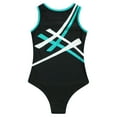 thumbnail image 4 of Miaeowve Kids Girls Boys One Piece Leotard Sleeveless Color Block Ballet Dance Bodysuit Gymnastic Blue Green 14, 4 of 5