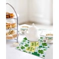 thumbnail image 4 of St. Patrick's Day Kitchen Dish Towels for Drying Dishes Set of 3, Spring Lucky Green Shamrock Cloud Blue Waffle Weave Microfiber Hand Tea Bathroom Towels Quick Dry & Absorbent Towel 12x12, 4 of 7